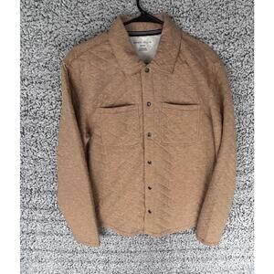 Perry Ellis Camel Heather Diamond Quilted Jacket Mens Size Medium New Brown